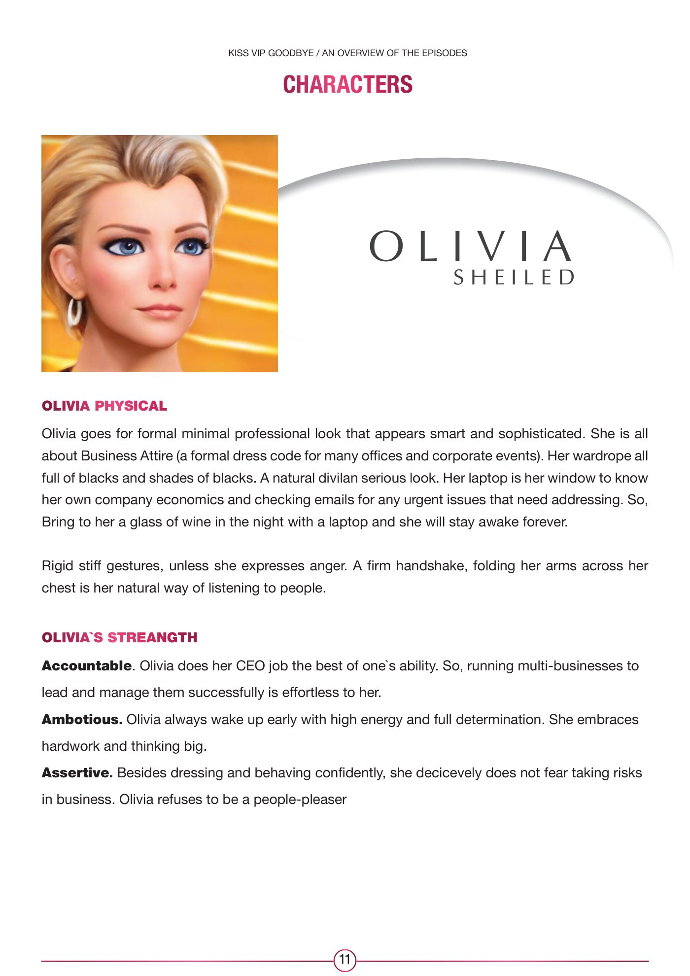 Writer's bible · Olivia